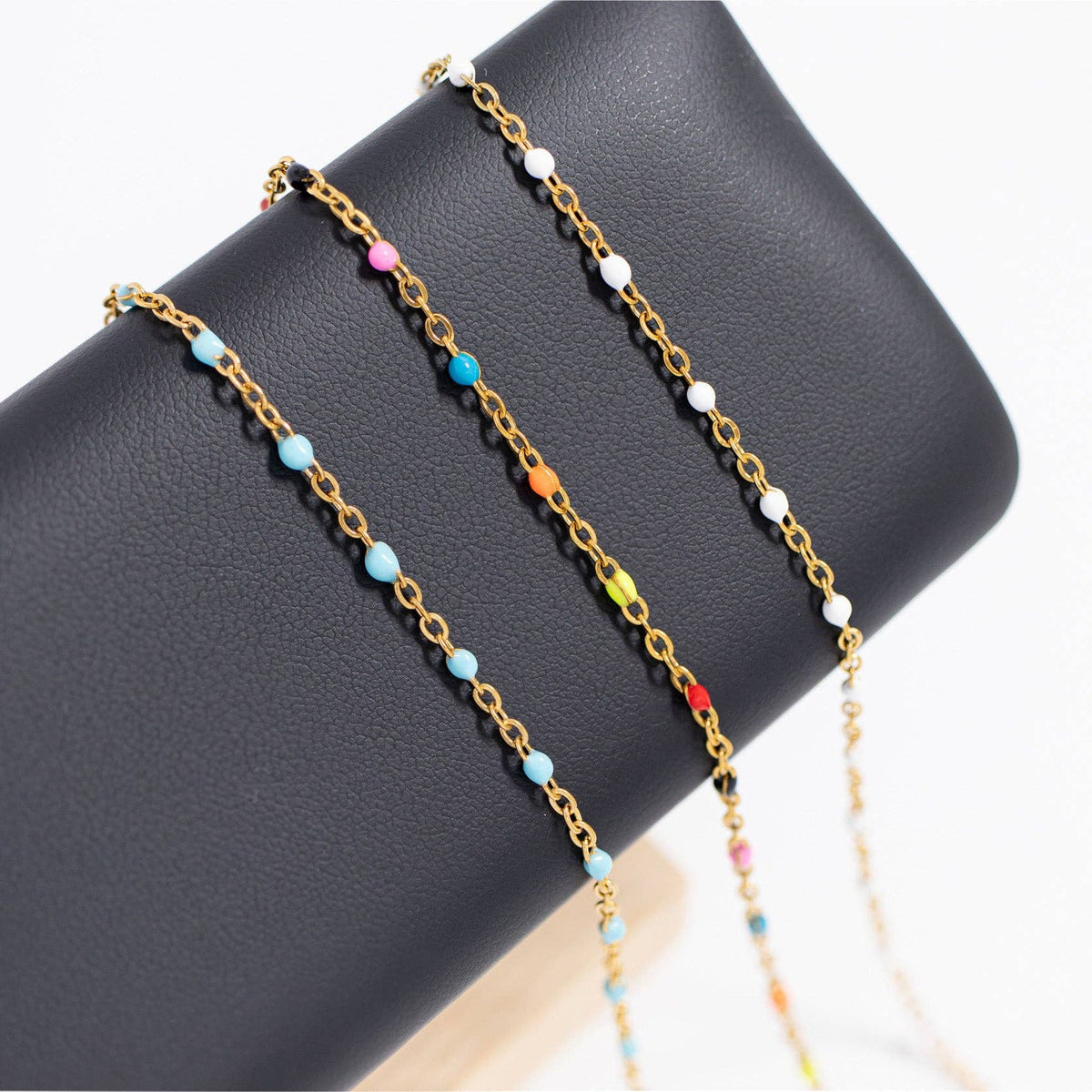 Turquoise Chain Necklace 18K Gold PVD