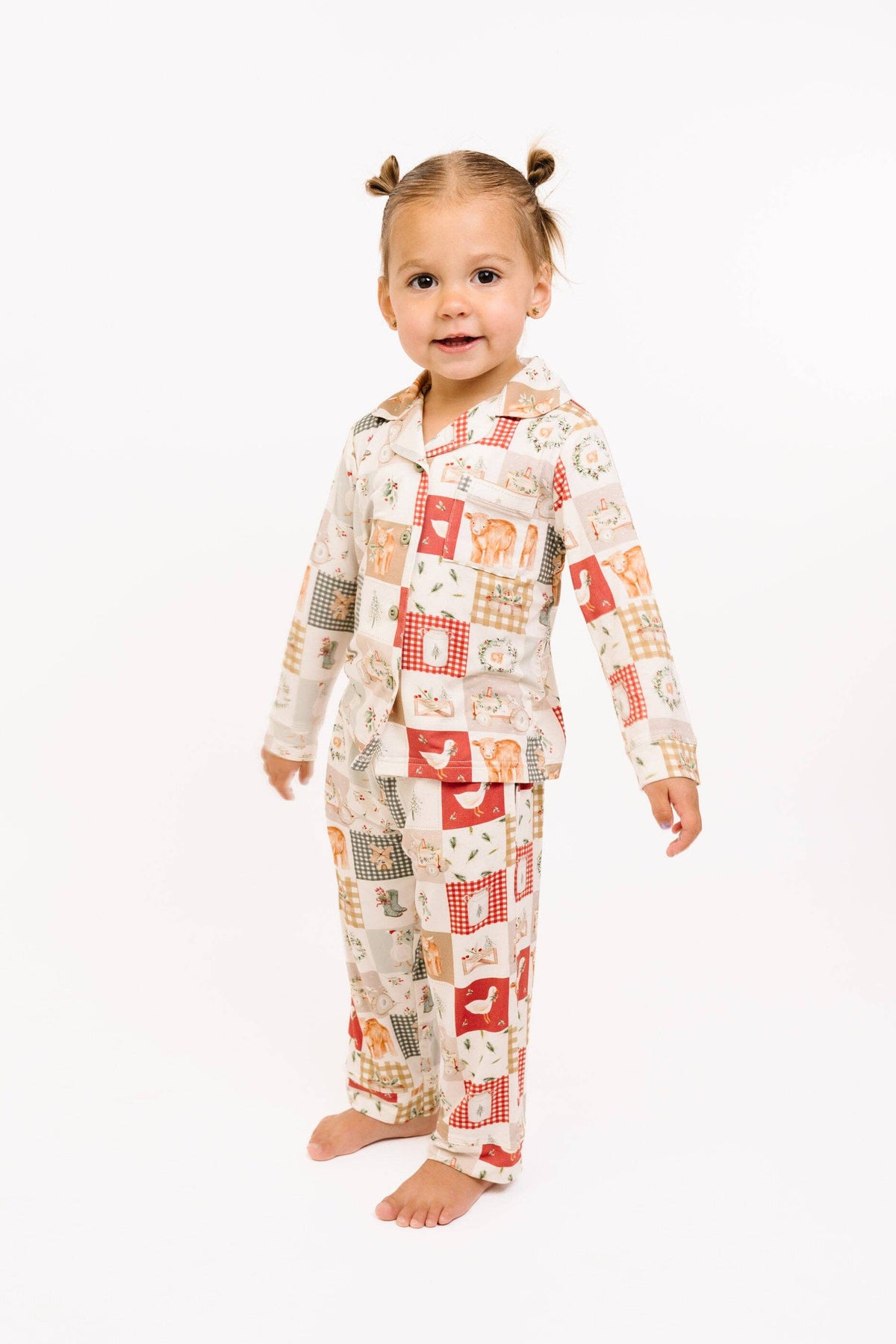 Country Christmas Kid Button Up