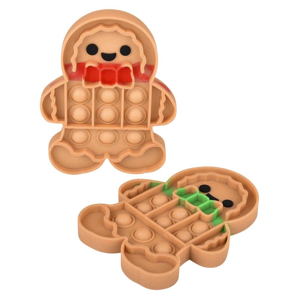GINGERBREAD MAN GLITTER BUBBLE POPPES