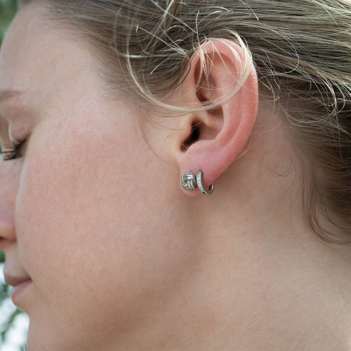 CZ Mini Huggie Earrings 18 Gold PVD