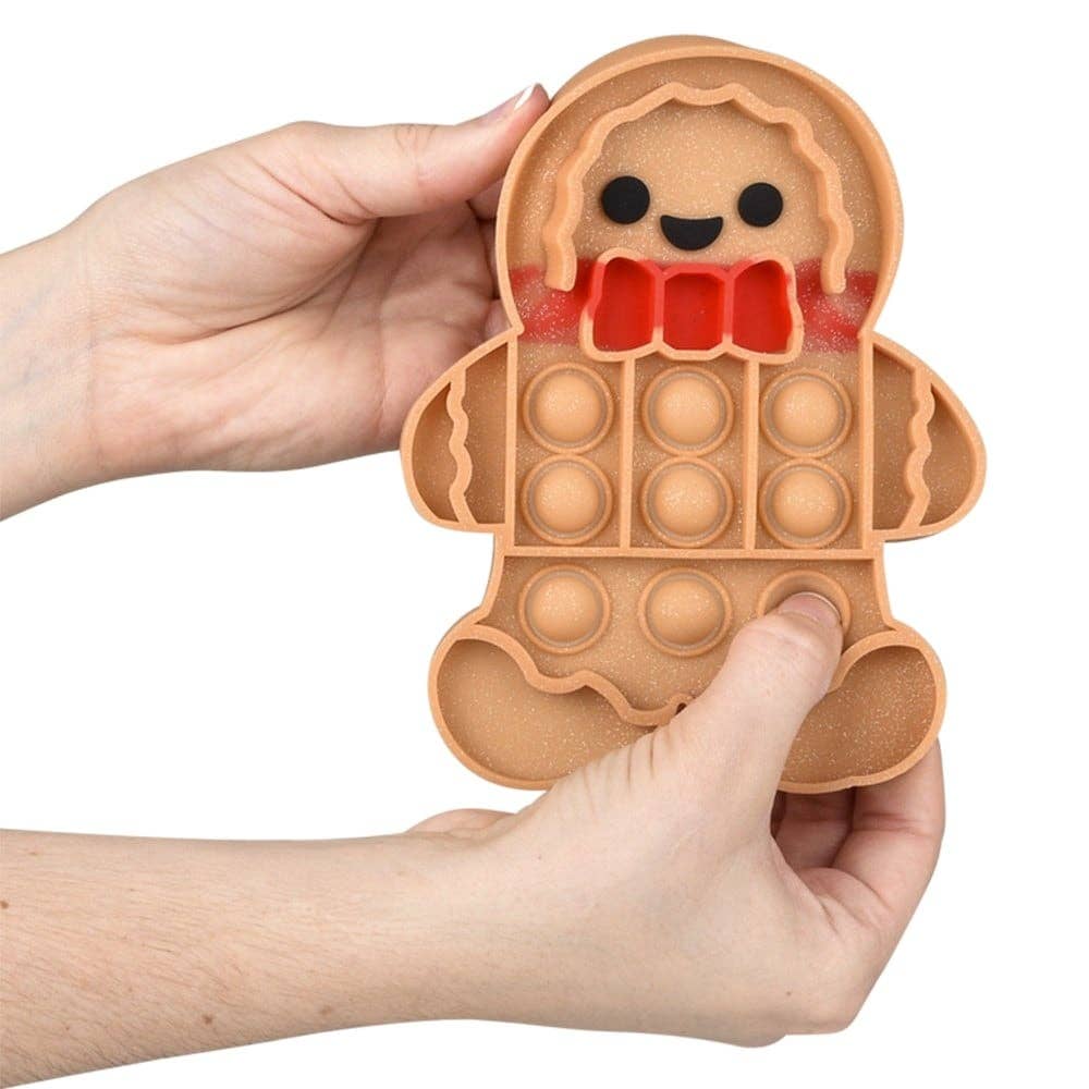 GINGERBREAD MAN GLITTER BUBBLE POPPES
