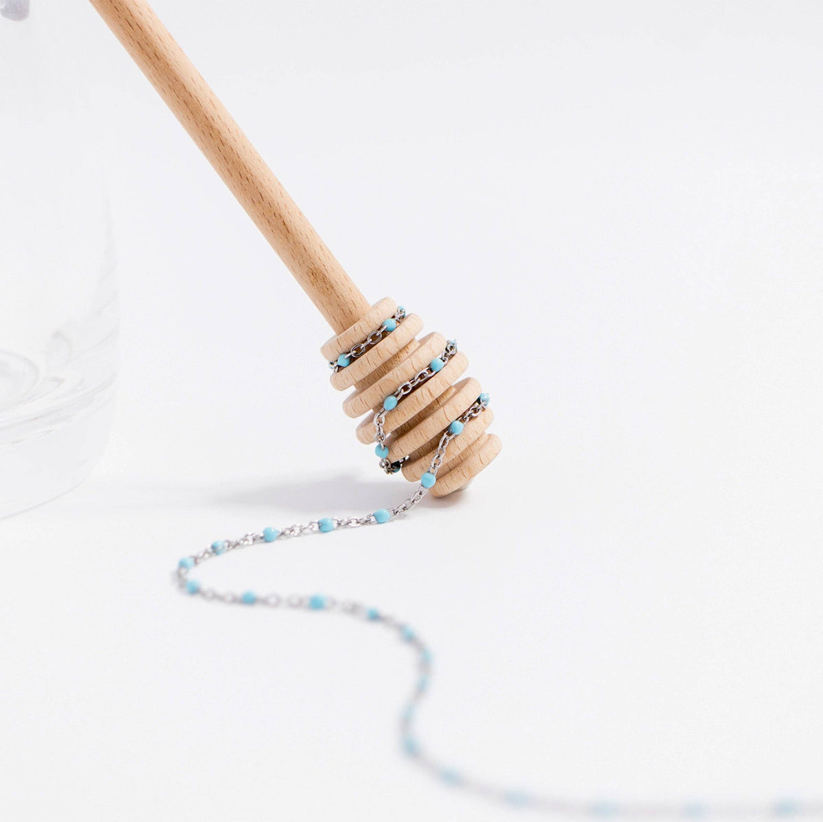 Turquoise Chain Necklace 18K Gold PVD