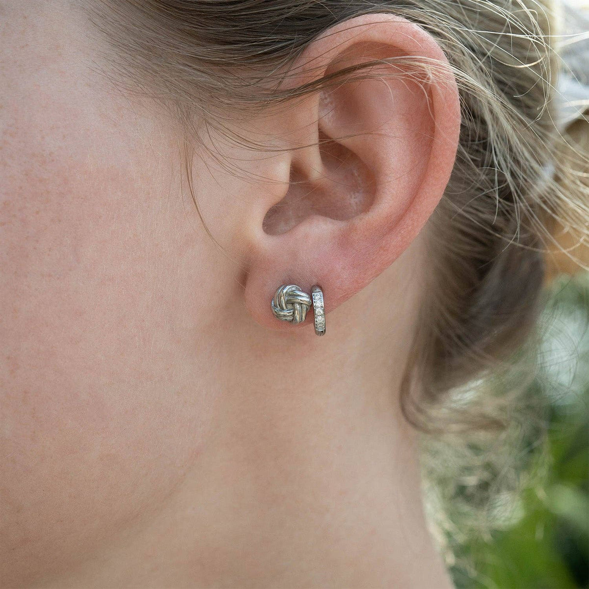CZ Mini Huggie Earrings 18 Gold PVD