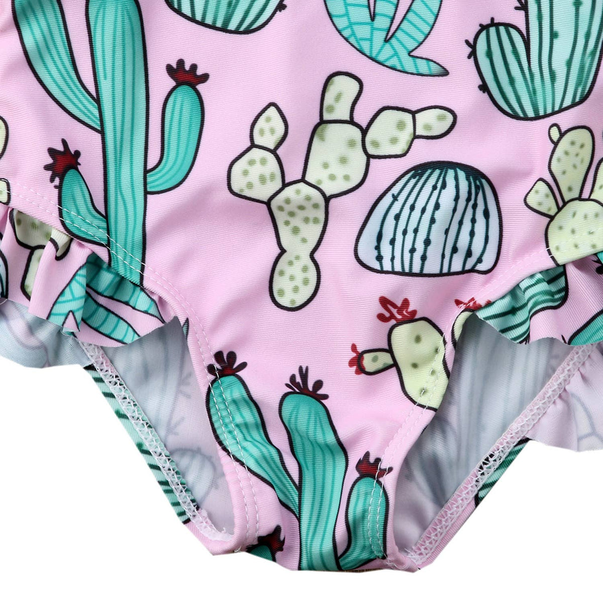 Cactus One-Piece Baby Girl Swimsuit & Headband: 3-6 Months