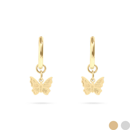 Butterfly Huggie Earrings 18K Gold PVD