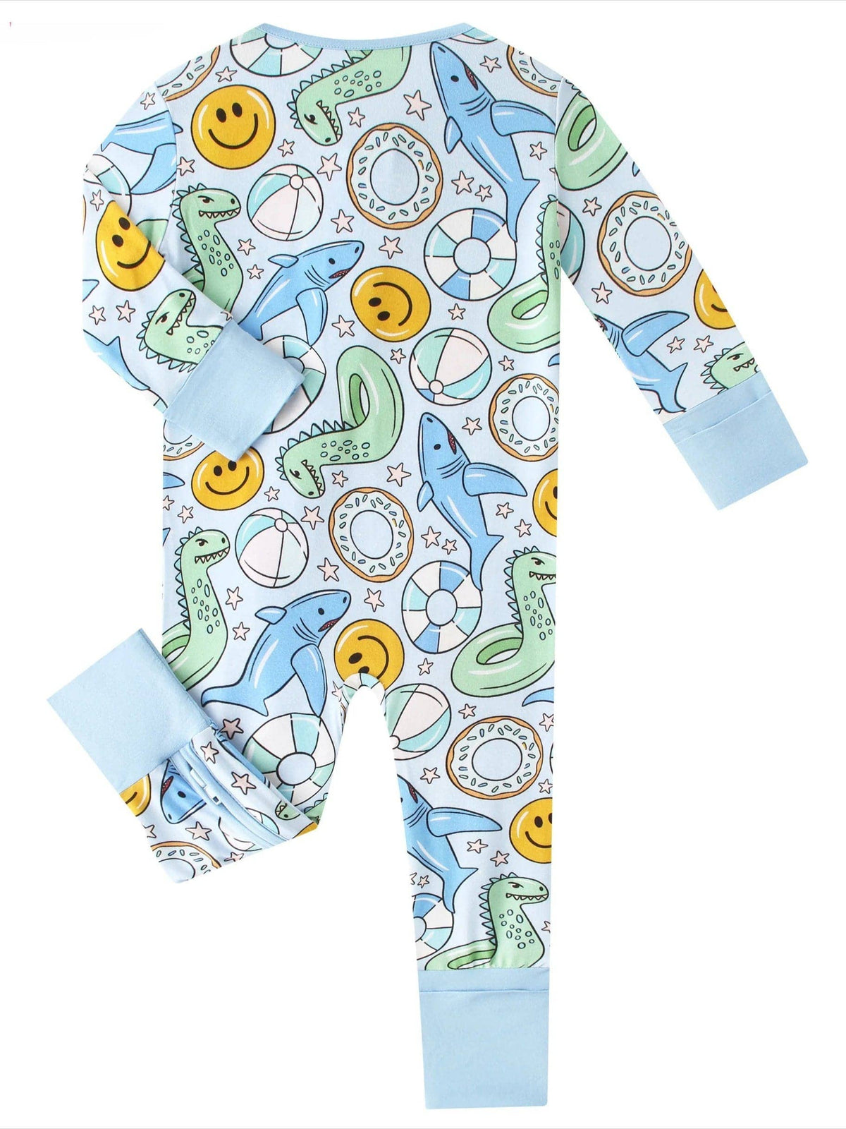Posh TOT Pool Floats Bamboo Baby Convertible Zippy Romper: 12-18M