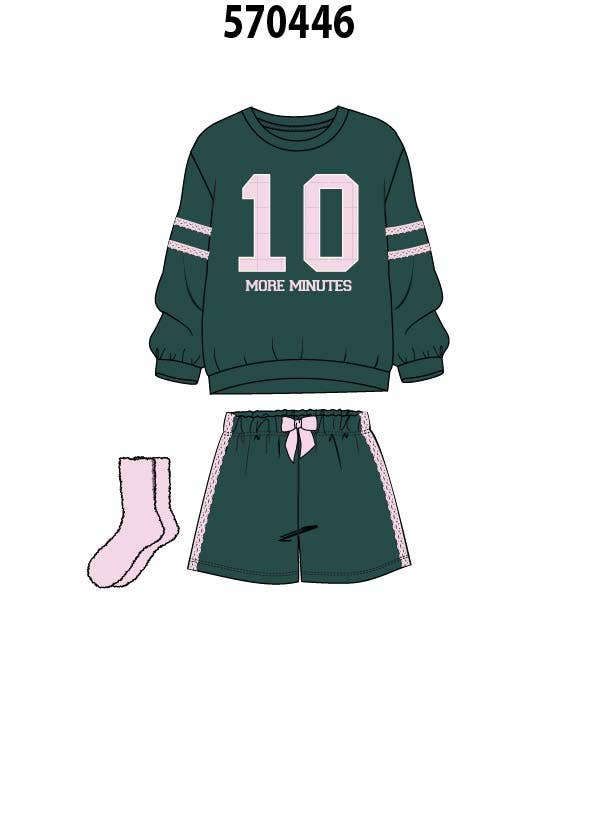10 More Minutes Girls Pajama Short Set