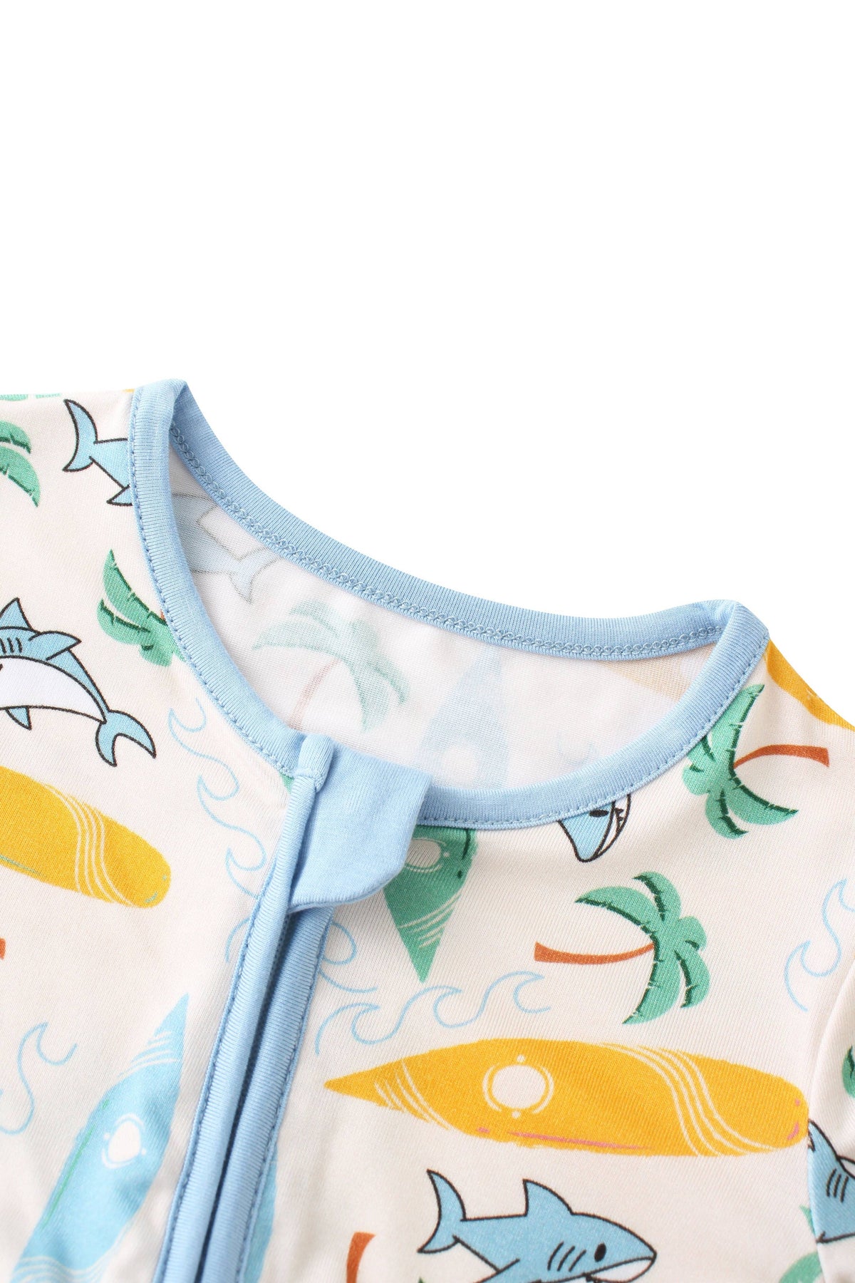 Posh TOT Surf's Up Bamboo Baby Convertible Zippy Romper: 6-12M