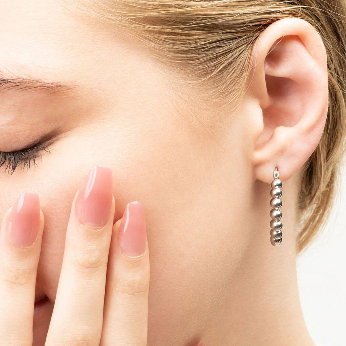 18K Gold PVD Ball Hoop Earrings