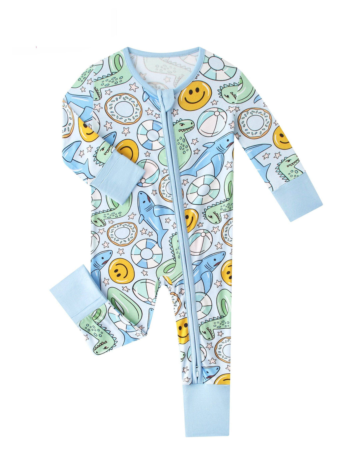Posh TOT Pool Floats Bamboo Baby Convertible Zippy Romper: 3-6M