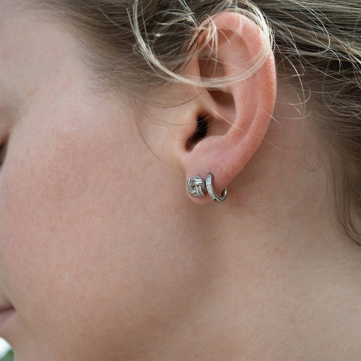 CZ Mini Huggie Earrings 18 Gold PVD