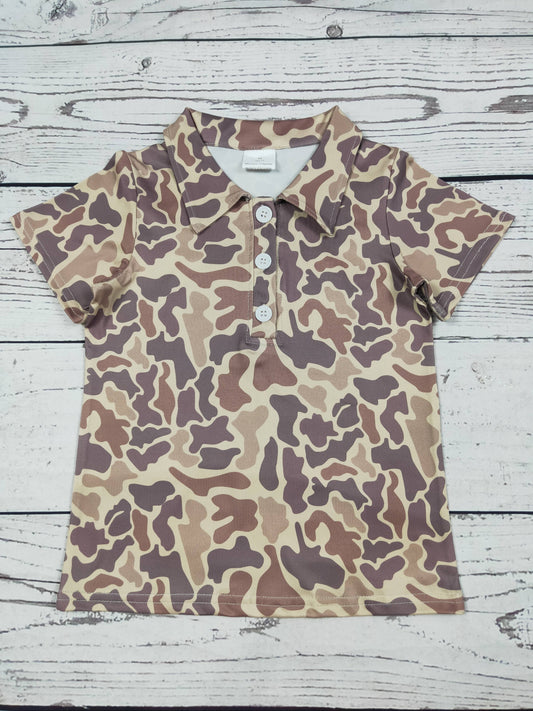 Toddler Camouflage Printed Hunting Polo